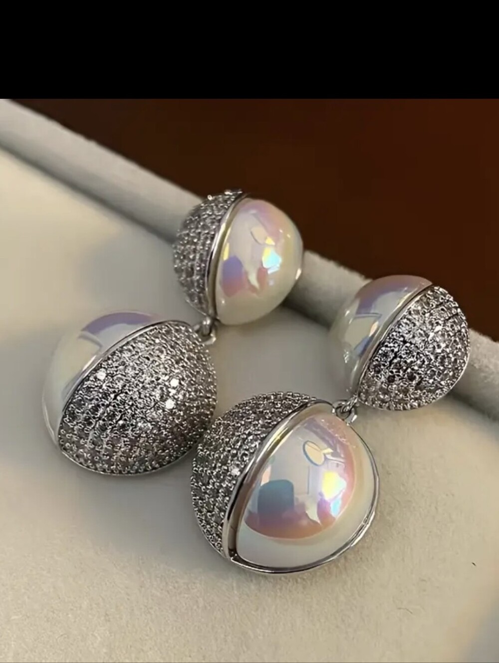 Half Sphere Round Diamond Earrings